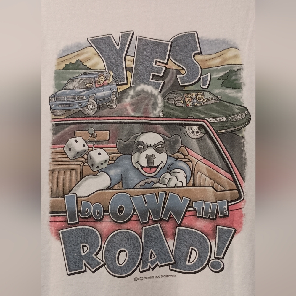 Vintage Big Dog I Do Own The Road T-shirt Size Medium - Picture 4 of 8